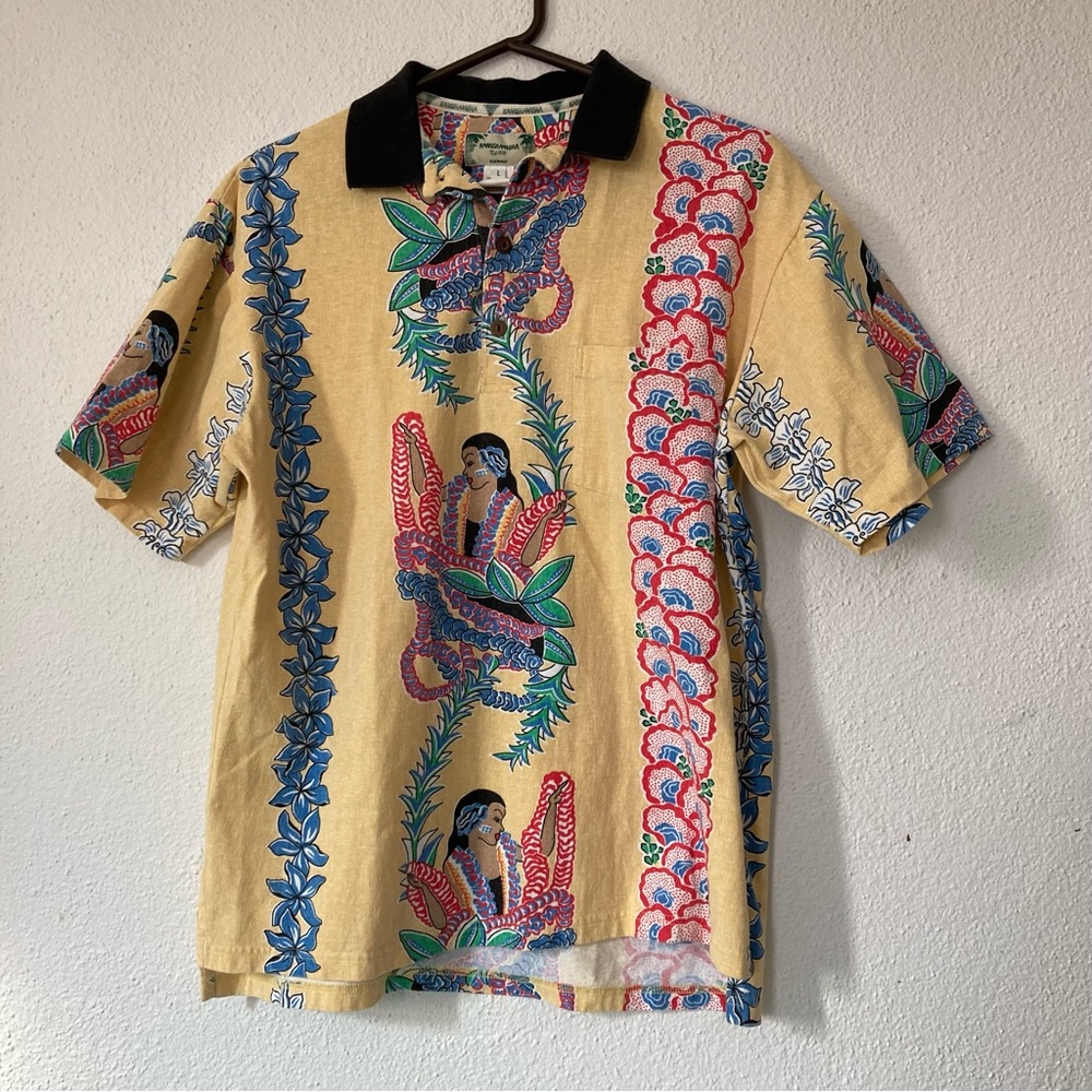 Kamehameha Hawaii Vintage Mens Large Short Sleeve Shirt